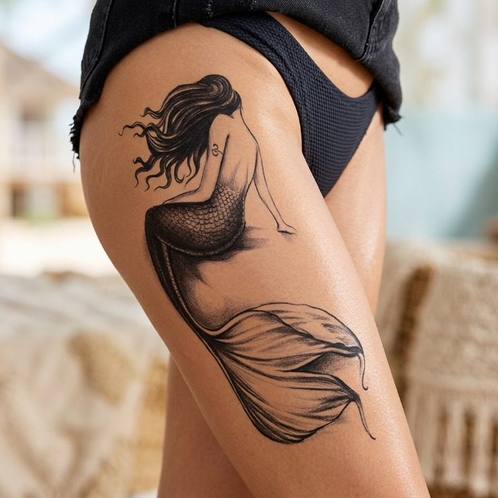 Tattoo-Aufkleber Meerjungfrau
