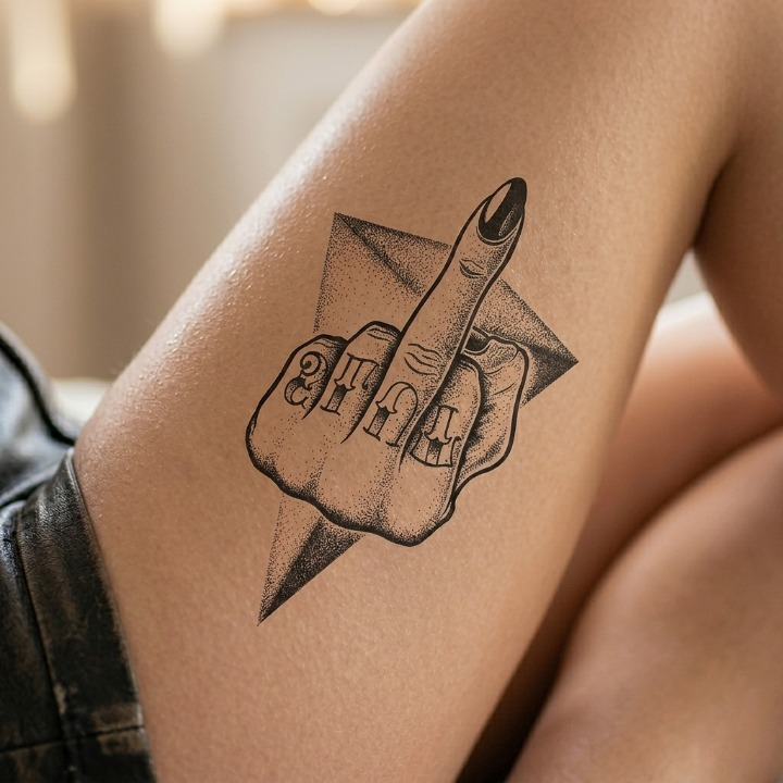 Tattoo-Aufkleber Mittelfinger
