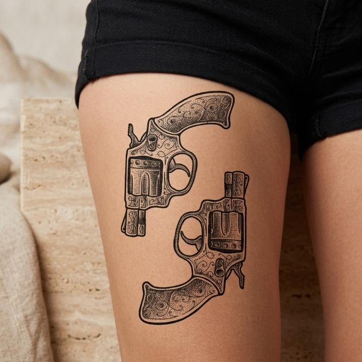 Tattoo-Aufkleber Revolver
