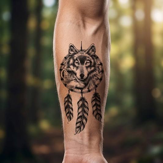 Tattoo-Aufkleber Wolf